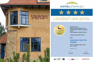 VILA VALAŠKA - certifikace v kategorii čtyřhvězdičkový Lázeňský hotel